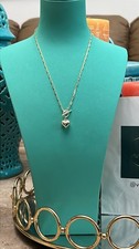 Gold Tone Rhinestone Letter D Pendant Pavé Cuban Link Chain Necklace Pearl Necklace price