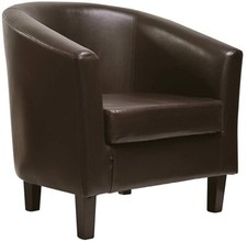 Faux Leather Tub Chair Armchair club Chair Dining Living Room & Cafe 2 Colour Cafe & Canteen Chair price