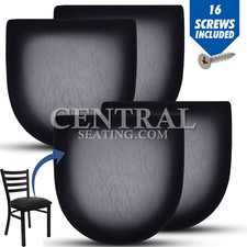 Restaurant Chair Cushion Seat Replacement for Metal Chairs, SET OF 4 BLACK VINYL Cafe & Canteen Chair price