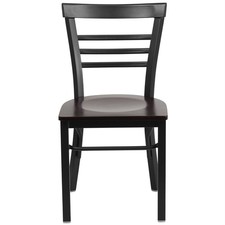 Flash Furniture Restaurant Dining Chair in Black and Walnut Cafe & Canteen Chair price