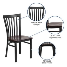 Flash Furniture Restaurant Dining Chair in Black and Walnut Cafe & Canteen Chair price