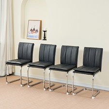 Restaurant Dining Chairs Set of 4 Faux Leather Metal Frame Dining Room Kitchen Cafe & Canteen Chair price