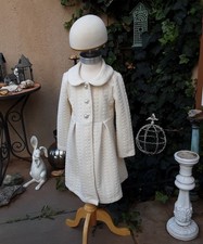 Lilt girls 5T cream color dress long over coat with cable knit texture Girls' Overcoat price