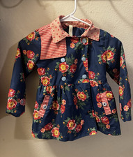 Matilda Jane Girls Size 4 Blue/Pink Floral Lined Button Peacoat Mid-Length Girls' Overcoat price