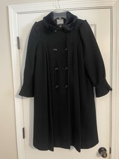 Rothschild Girls Black Long Overcoat Size 12 Fur Trim Formal Winter Coat Girls' Overcoat price