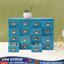 16 Drawers Vintage Tabletop Library Card Catalog Cabinet Apothecary Storage Box Library Cabinet price