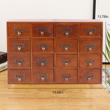 16 Drawers Vintage Tabletop Library Card Catalog Cabinet Apothecary Storage Box Library Cabinet price