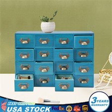 16 Drawers Vintage Tabletop Library Card Catalog Cabinet Apothecary Storage Box Library Cabinet price