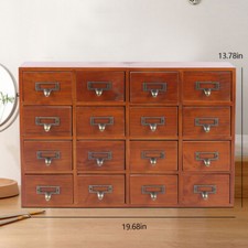 16 Drawers Vintage Tabletop Library Card Catalog Cabinet Apothecary Storage Box Library Cabinet price