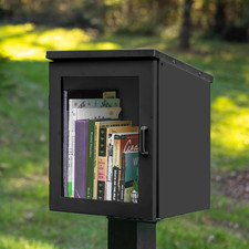 Outdoor Library Book Box - Free Literature Exchange Kit for outside - Black Powd Library Cabinet price