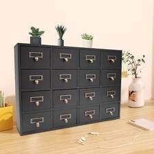 16 Drawers Vintage Tabletop Library Card Catalog Cabinet Apothecary Storage Box Library Cabinet price