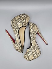 Christian Louboutin Highness 150 Woven Raffia Platform Pumps Size 39 Platform Shoes price