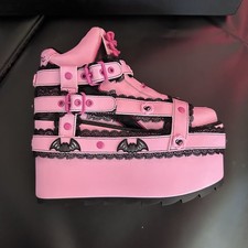 YRU x Kuromi Qozmo Bndg Platform Sneakers Pink Black Women's Size 8 NWB Platform Shoes price