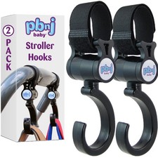 Pbnj Baby Stroller Hooks 2 Pack Organizer Clip Travel Purse Shopping Diaper Stroller-Pram Organizer price