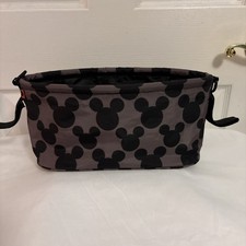 Disney Baby Universal Stroller Organizer Black Mickey Ear Print  Vinyl  W/straps Stroller-Pram Organizer price