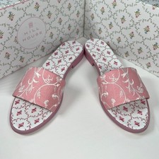 Hill House Home The Somerset Slide Slippers Pink Floral Toile Women's 8.5 NIB Women's Slippers and Sandals price