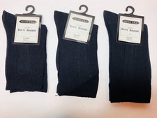 3 PAIRS U.S.A BOYS CLASSIC BLACK NYLON DRESS SOCKS SIZE 2-4 ,4-6 AND 6-8 Boys' Socks Set price