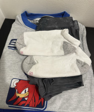 Sonic Boys S 3-Piece Outfit Set Sonic & Knuckles Tee, Shorts, Socks Gray Boys' Socks Set price