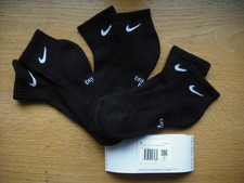 Boys/Girls NWT NIKE Ankle Socks 3prs DRI-FIT Classic Black w/White Swoosh 5Y-7Y Boys' Socks Set price