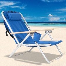Heavy Duty Beach Chair Portable High Strength Reclining Folding Seat With Pillow Portable High Chair price