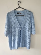 Womens Cardigan Bolero Shrug 2XL 20 22 Blue Casual Summer Short Sleeve Boho Bolero price