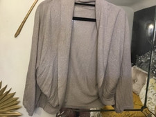 PERFECT FOR SUMMER PARTIES  M&S AUTOGRAPH VERSATILE SILVER GLITTERY SHRUG UK  22 Bolero price