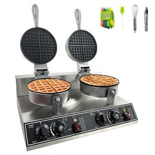 Commercial Round Double Head Belgian Waffle Maker Machine 2400W for Restaurant Waffle Maker price