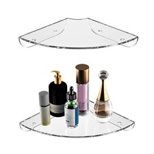 Sezanrpt 7x7 Inch Corner Shelf Wall Mount Set of 2, Acrylic Inch, Clear Kitchen Corner Set price