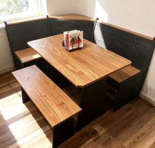 Corner Breakfast Nook Dining Set L-Shape Kitchen Table Bench Chairs Space Saving Kitchen Corner Set price