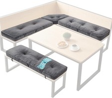 Cream 4 piece Nook Cushion Set Corner Bench Booth Seat Dining Breakfast Kitchen Kitchen Corner Set price