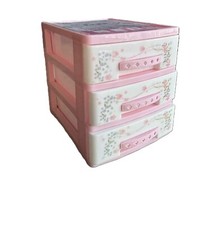 Mini 3 Drawer Organizer Floral Desk Office Make up Jewelry 7 x 5 x6 Storage Bins Office Drawer Unit price