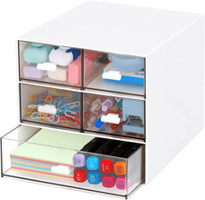 Desk Organizer with 5 Drawers, Rectangular Office Stationery Supplies Desktop Dr Office Drawer Unit price