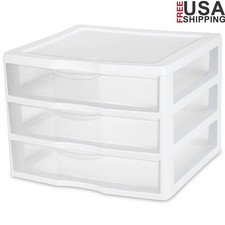 Wide 3 Drawer Storage Unit Plastic Clear Organizer Ideal Crafts Office Supplies Office Drawer Unit price