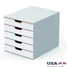 Varicolor 5 Drawer Unit Desktop Organizer Plastic Storage Letter-Size Files New Office Drawer Unit price