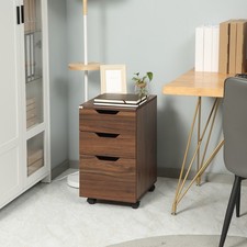 Modern Office Storage Cabinet, Under Desk Cabinet with 3 Drawers, Brown Wood Office Drawer Unit price