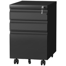3 Drawer File Cabinet with Lock,Metal Filing Cabinet with Wheel, Fully Assembled Office Drawer Unit price