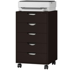 5 Drawer Filing Cabinet Home Office Mobile Storage Organizer Brown, Refurbished Office Drawer Unit price