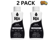 2 Pack Rit Liquid Dye Black 8 fl oz All Purpose Clothing Fabric Color Fabric Dye price