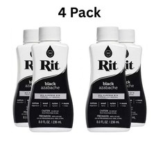 4 Pack Rit Liquid Dye Black 8 fl oz All Purpose Clothing Fabric Color Fabric Dye price