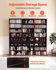 8 Tier Media Storage Cabinet CD DVD Game Shelf Organizer Bookcase Brown 56" CD - DVD Shelf / Unit / Cabinet price