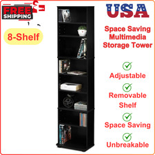 CD DVD 8 Tier Rack Storage Organizer Media Cabinet Tower Shelf Multimedia Holder CD - DVD Shelf / Unit / Cabinet price