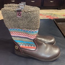 Pediped Flex Kacie Leather & Sweater Knit Fleece Lined Boots EU 36 4-4.5 Girls' Booties price
