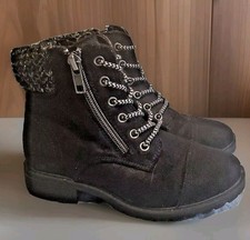 Girls Booties Sz 13 Black Zipped Faux Suede W/ Knit Detail Steve Madden Girls' Booties price