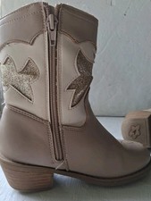 Jessica Simpson Youth Girls Size 11 Western Cowgirl Boots Beige Zipper Girls' Booties price