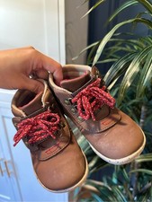 Merrell Brown Kids 8 M Hiking Boots with Red Laces Little Kid's Bare Steps Boots Girls' Booties price
