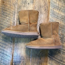 Koolaburra by UGG Girls Tan Leather Suede Mid Calf Boots Girls Size 2 Girls' Booties price
