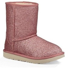 UGG CLASSIC SHORT II GLITTER PINK KIDS YOUTH BOOTS SIZE US 4/ UK 3 Girls' Booties price