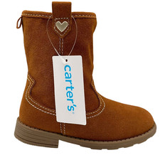 Carters Little Girls Western Slouch Fashion Boots Size 11 Brown Mid Calf Girls' Booties price