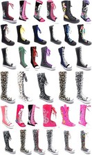 Girls Kids Lot Canvas Sneaker Flat Tall Lace Up  Knee High Boot  Shoe Sz 11-4 Girls' Booties price