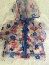 RN# 52469 Girls Floral Hooded Zip Rain Jacket Multicolor 12M Polyurethane Girls' Raincoat price